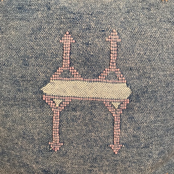 Moroccan Sabra Silk Cactus Silk Pillow in Blue - Picture 4 of 4